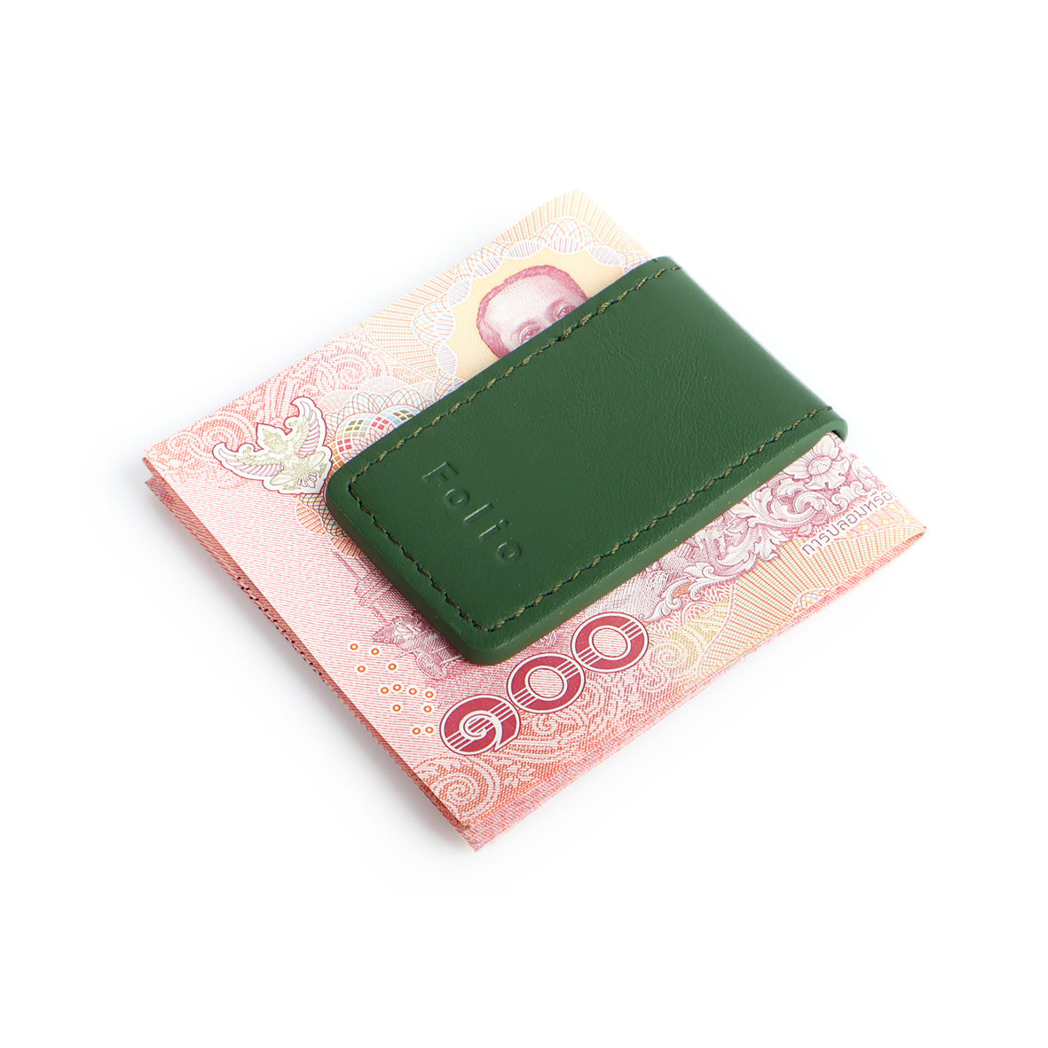 Folio : Money Clip - ที่หนีบธนบัตรหนังแท้ Nappa แม่เหล็กแข็งแรง บริการปั้มชื่อฟรี-รหัส02638