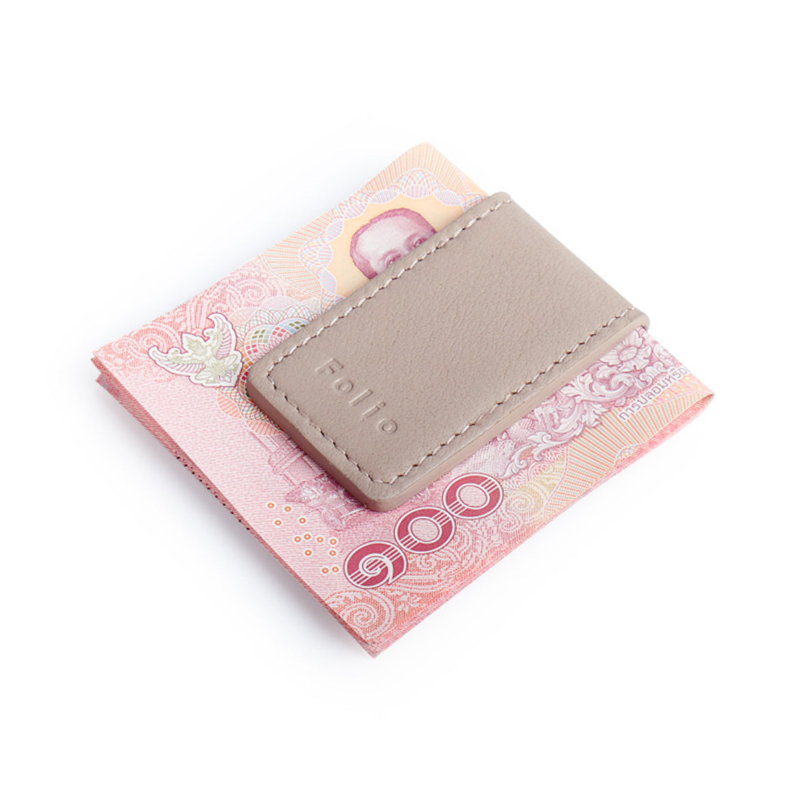 Folio : Money Clip - ที่หนีบธนบัตรหนังแท้ Nappa แม่เหล็กแข็งแรง บริการปั้มชื่อฟรี-รหัส02638