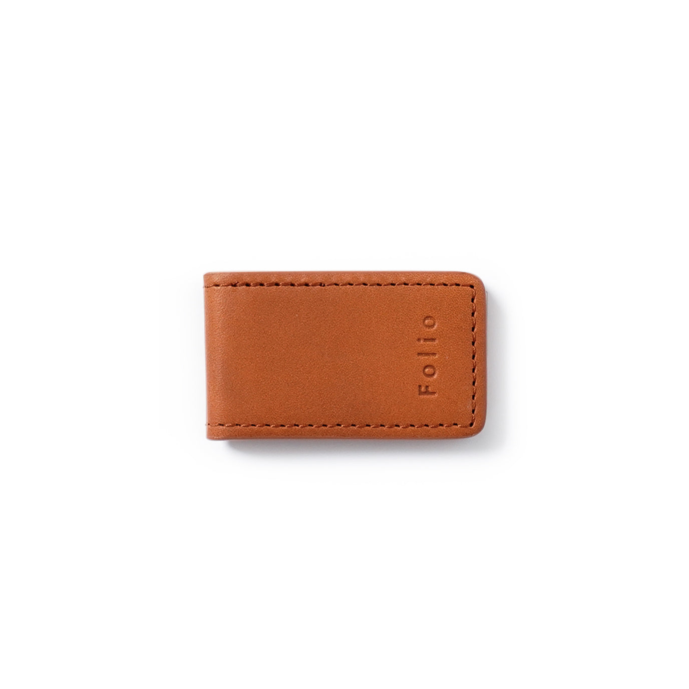Folio : Khoon Money Clip ที่หนีบธนบัตรหนังแท้ฟอกฝาด แม่เหล็กแข็งแรง ปั๊มชื่อฟรี-รหัส10619