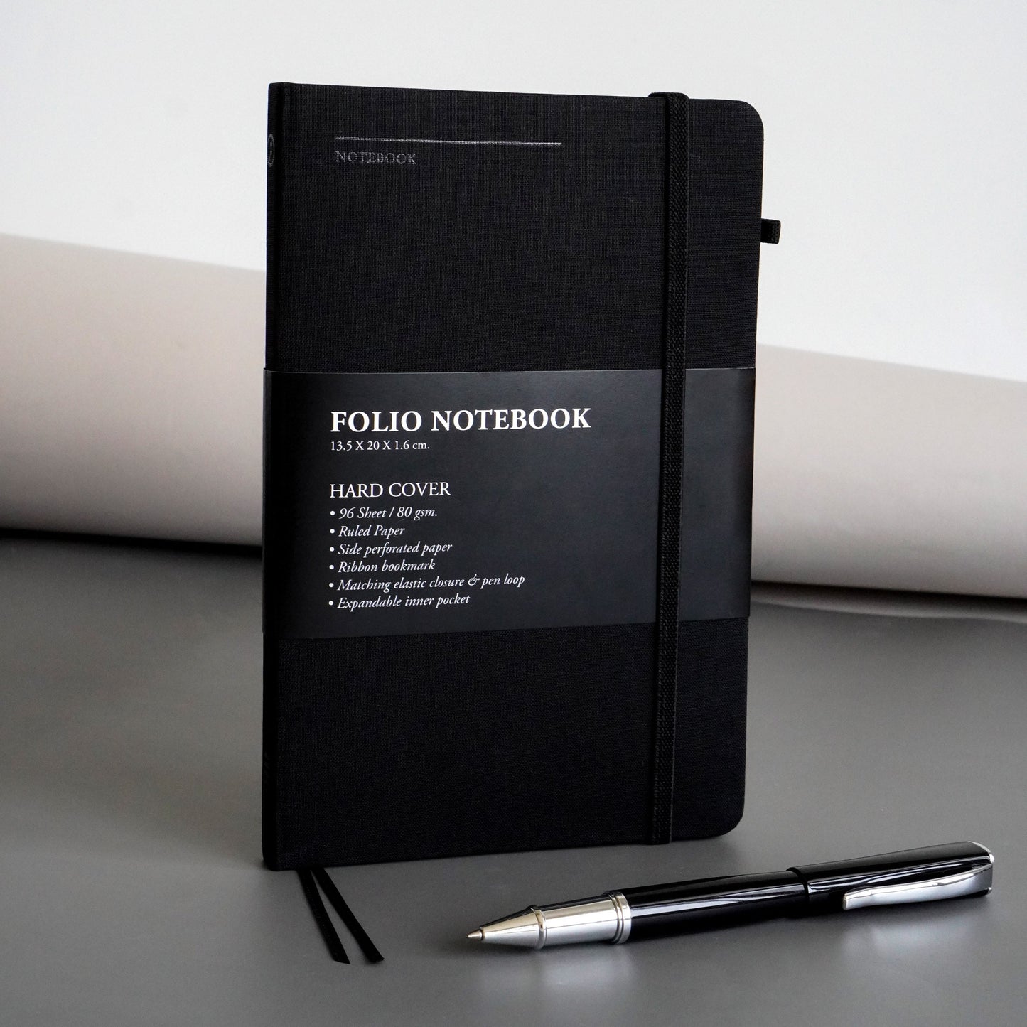 Folio : Black Edge Notebook A5 (Ruled) : สมุดจดบันทึกขอบสีดำ แบบมีเส้น