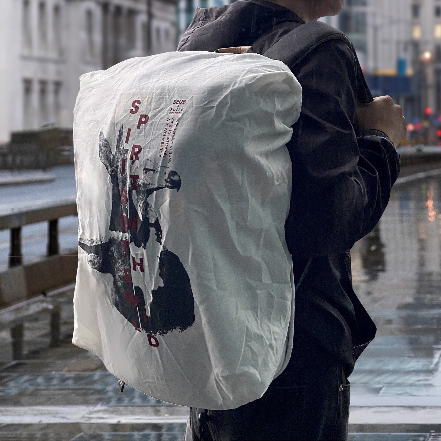 Folio x มูลนิธิสืบนาคะเสถียร Rain Cover ผ้าคลุมกระเป๋ากันฝน