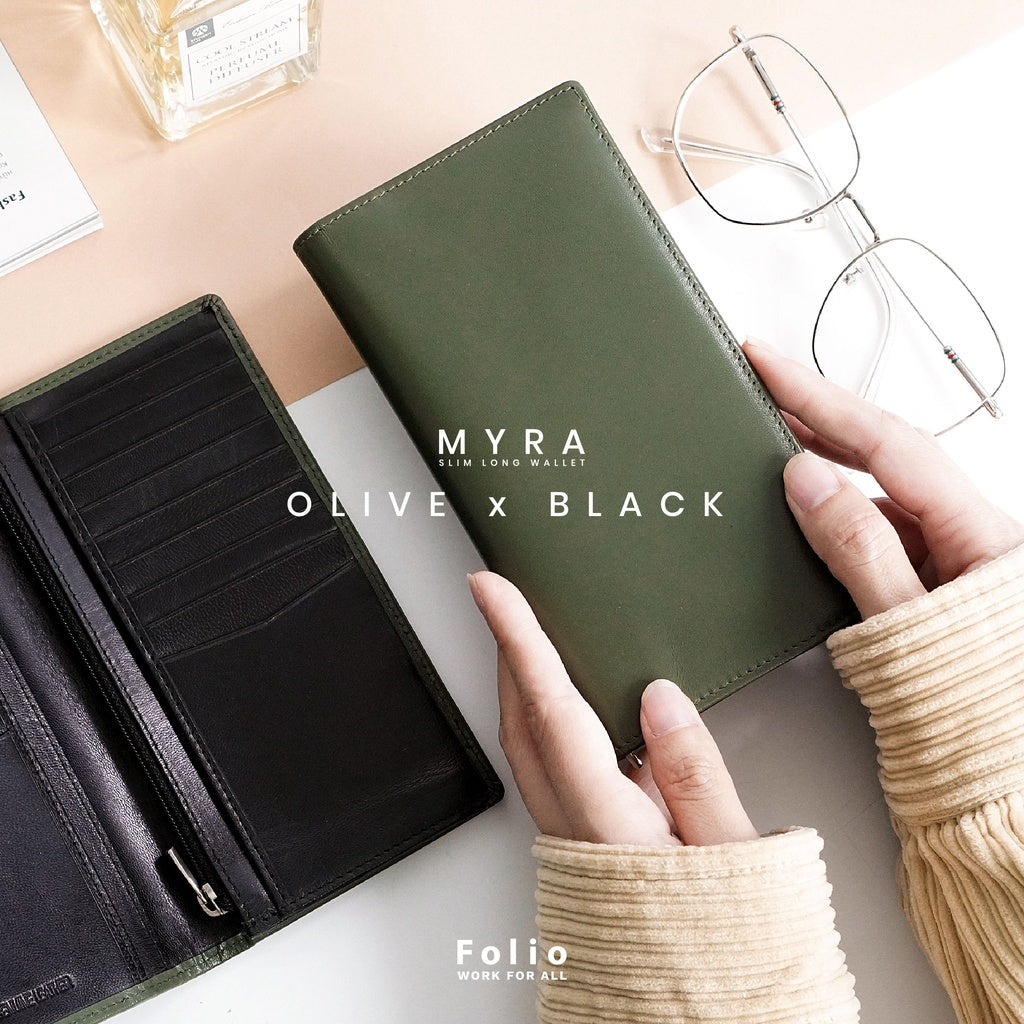 Myra Slim Long Wallet (Two-Tone)