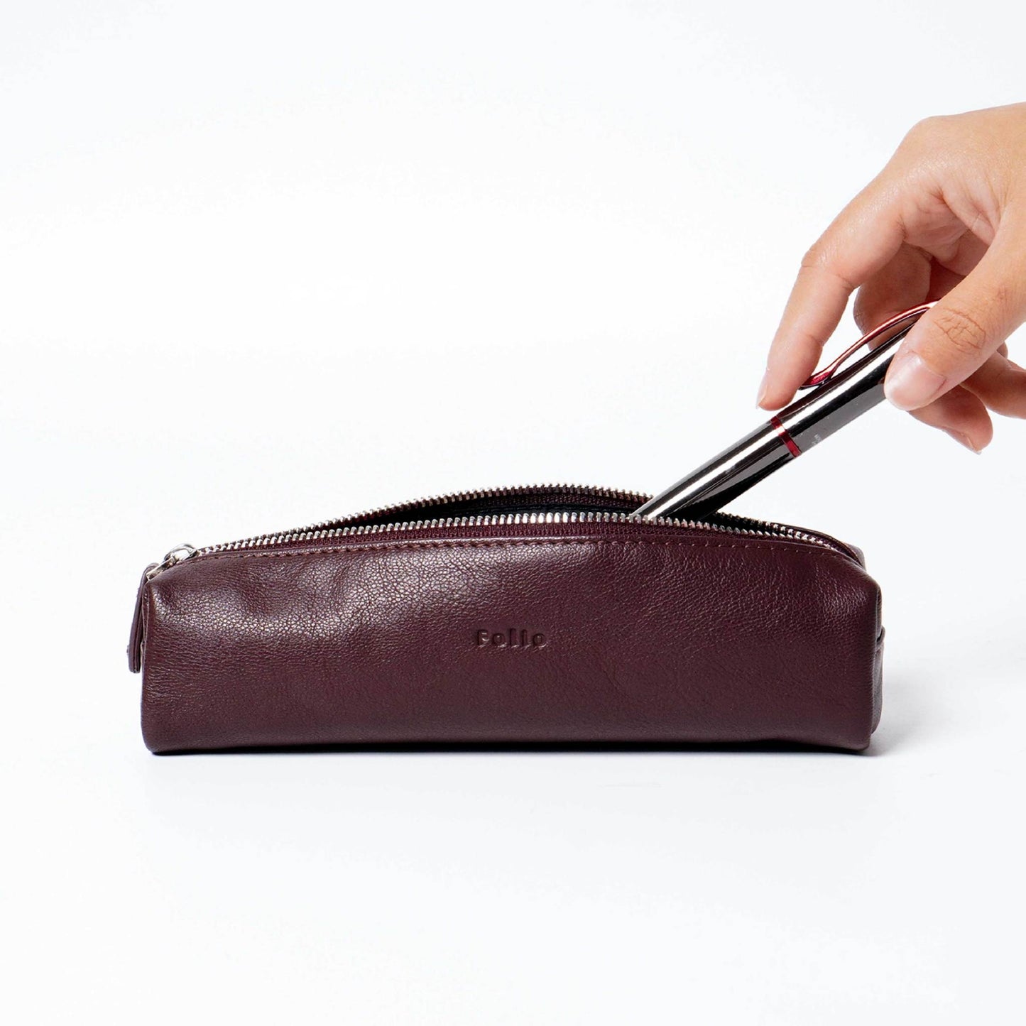 Folio : Myra Pencil Case กระเป๋าใส่เครื่องเขียนผลิตจากหนังแท้ รหัส18714