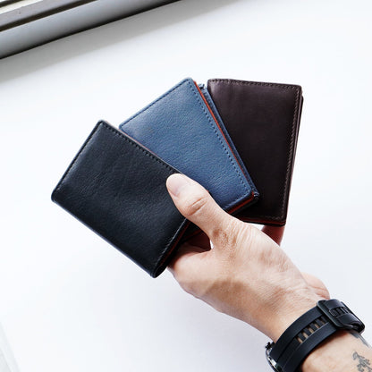 Folio : Tuff business card case (Two-Tone) กระเป๋าใส่บัตร หนังแท้ มี RFID-รหัส17007