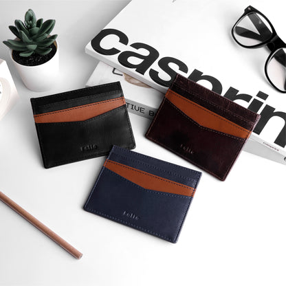 Folio : Tuff slim zip wallet (Two-Tone) กระเป๋าสตางค์ผู้ชาย หนังแท้ หนังควาย ใบสั้น ช่องใส่เหรียญมีซิป -17083
