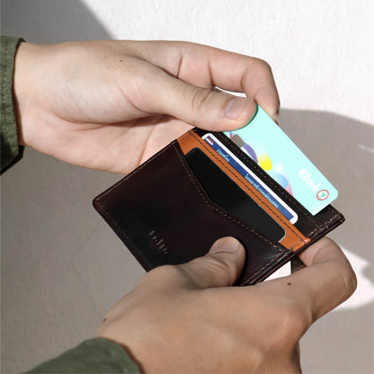 Folio : Tuff slim zip wallet (Two-Tone) กระเป๋าสตางค์ผู้ชาย หนังแท้ หนังควาย ใบสั้น ช่องใส่เหรียญมีซิป -17083
