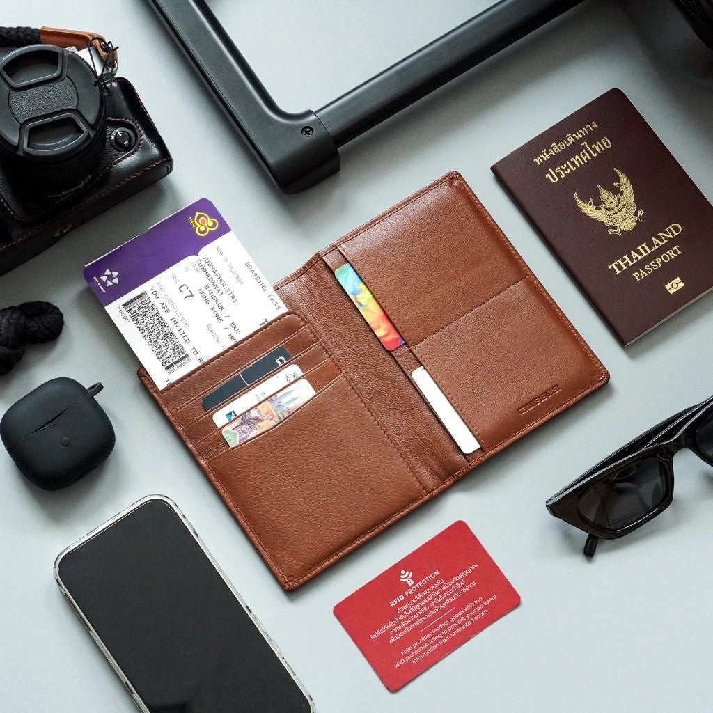 Folio Myra Passport Holder RFID กระเป๋าพาสปอร์ต หนังแท้ ใส่บัตรได้ 6 ช่อง -18738