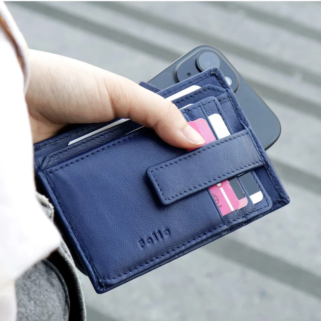 FOLIO: Myra Card Case +RFID Blocking กระเป๋าใส่บัตร ผลิตจากหนังแพะ บริการปั้มชื่อฟรี-18639