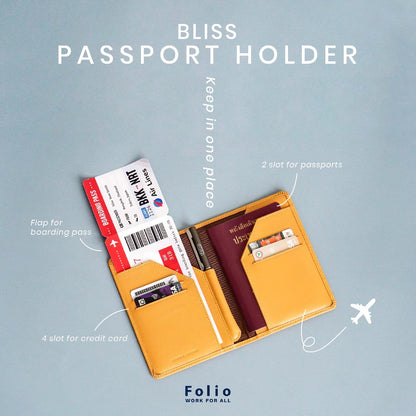 Folio Bliss Passport Wallet กระเป๋าใส่พาสปอร์ต หนังแท้ RFID -10718