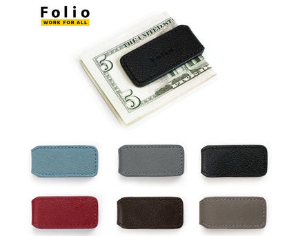 Folio : Money Clip - ที่หนีบธนบัตรหนังแท้ รุ่น Bliss หนังวัวแท้ แม่เหล็กแข็งแรง พกพาสะดวก-14006