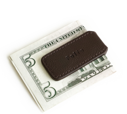 Folio : Money Clip - ที่หนีบธนบัตรหนังแท้ รุ่น Bliss หนังวัวแท้ แม่เหล็กแข็งแรง พกพาสะดวก-14006