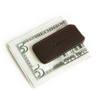 Folio : Money Clip - ที่หนีบธนบัตรหนังแท้ รุ่น Bliss หนังวัวแท้ แม่เหล็กแข็งแรง พกพาสะดวก-14006