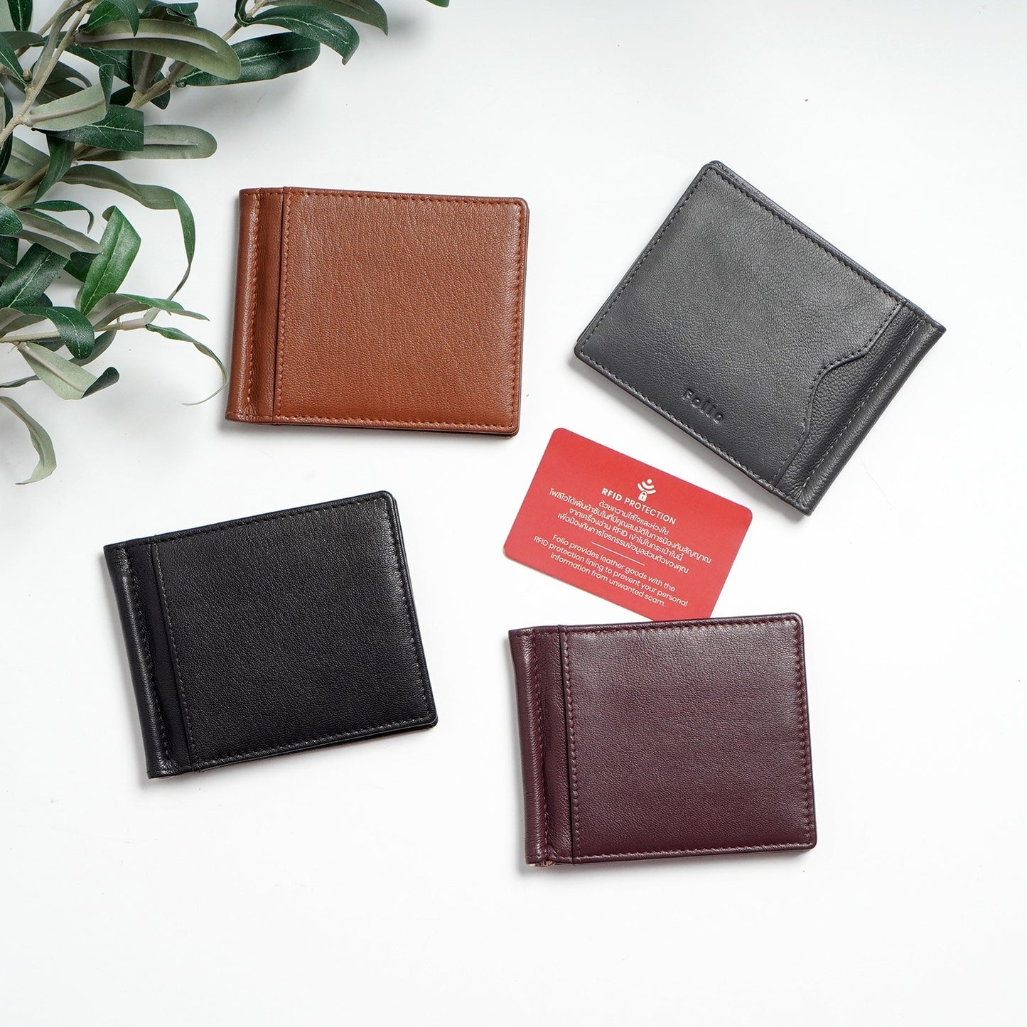 Folio : Myra Money clip Wallet กระเป๋าใส่บัตร พร้อมที่หนีบธนบัตร มี RFID - 18721