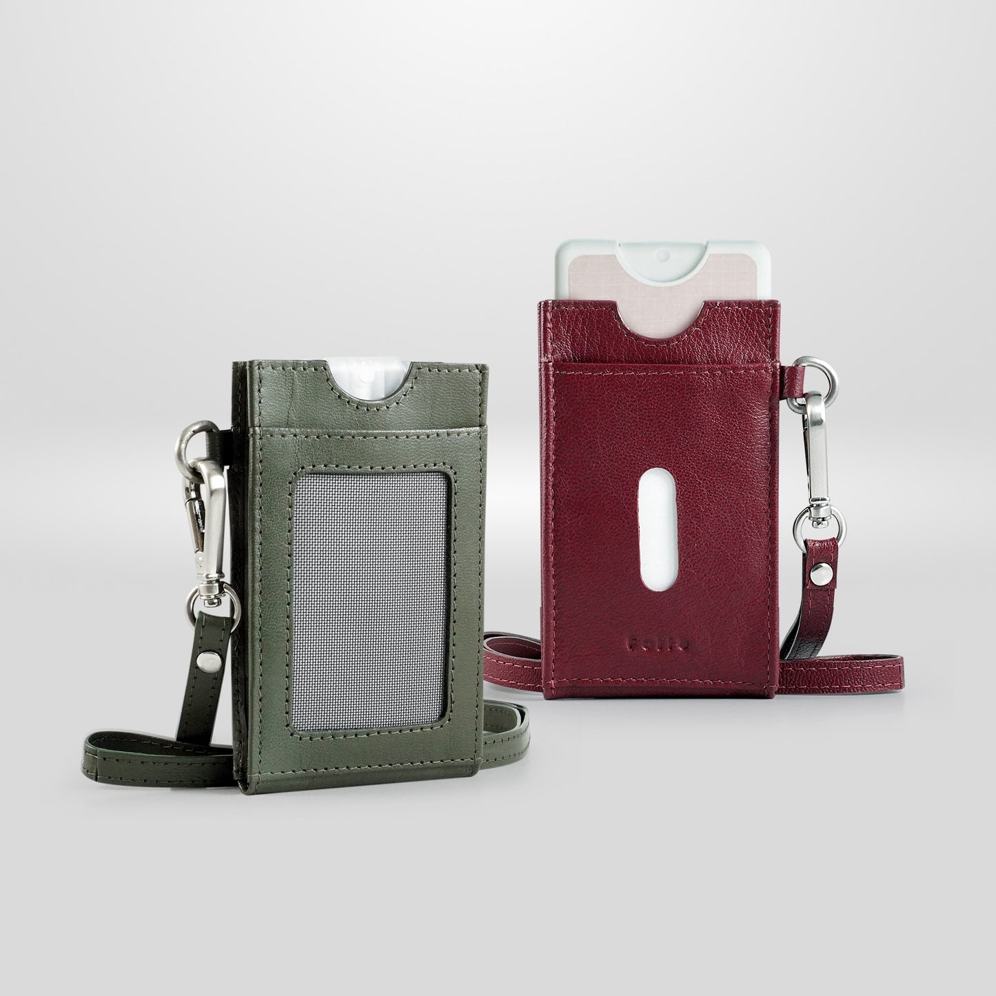 Folio : Myra ID Card with Alcohol Spray Holder ที่ห้อยบัตรพร้อมช่องใส่สเปรย์แอลกอฮอล์ ผลิตจากหนังแพะแท้ รหัสสินค้า 18707