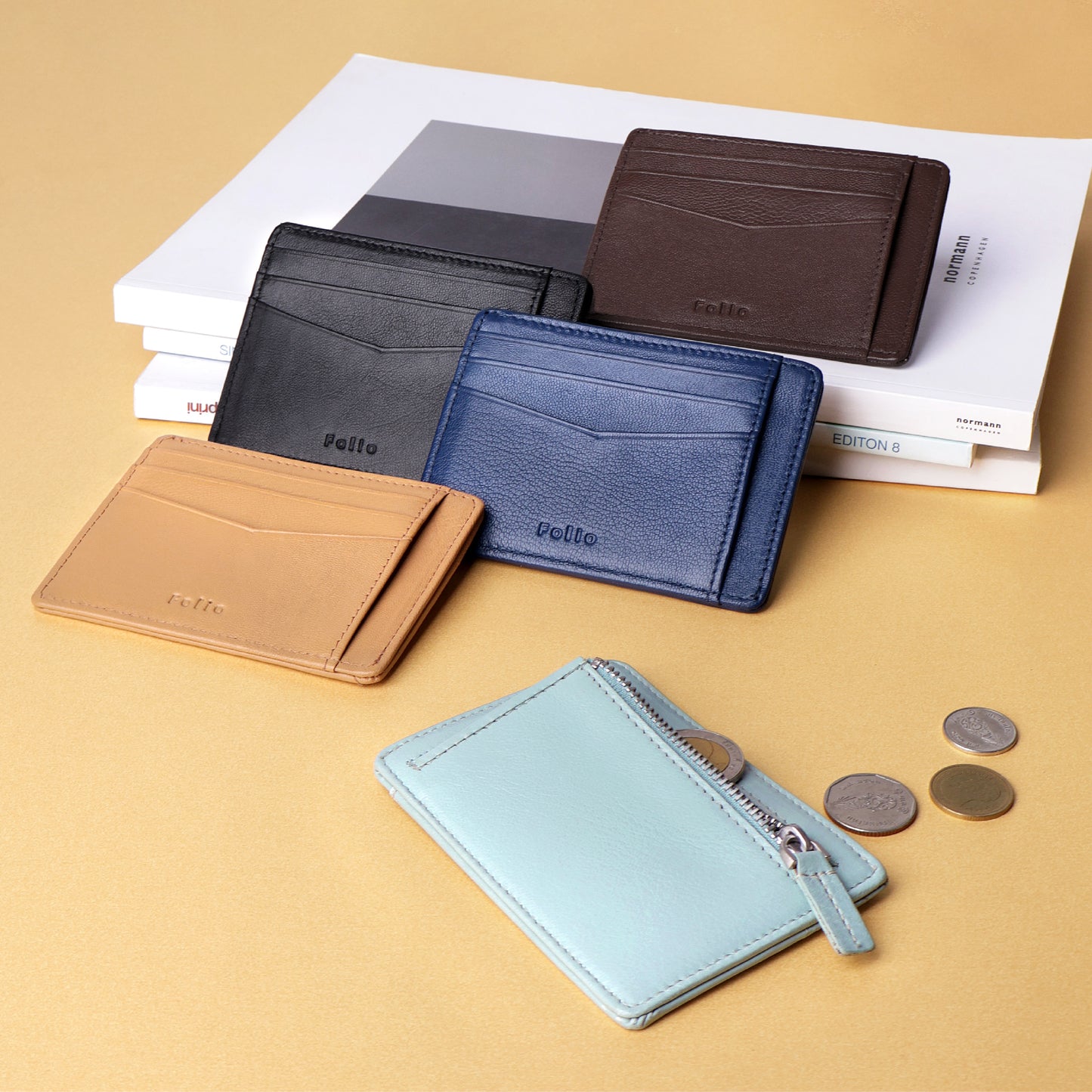 Folio : Myra Card Holder + RFID Blocking กระเป๋าใส่บัตร ผลิตจากหนังแพะ-18769