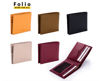 Folio : Bliss Slim Wallet กระเป๋าสตางค์ ผลิตจากหนังแท้ หนังนิ่ม ปั๊มชื่อฟรี-10312