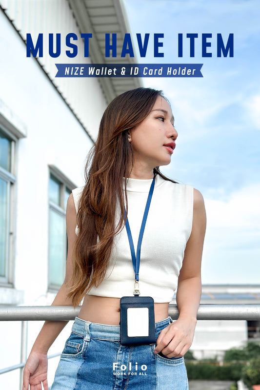 Folio : Nize Wallet & ID Card Holder กระเป๋าสตางค์พร้อมซองใส่บัตร ผลิตจากหนังแท้รีไซเคิล