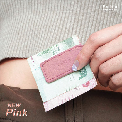 Folio : Money Clip - ที่หนีบธนบัตรหนังแท้ รุ่น Bliss หนังวัวแท้ แม่เหล็กแข็งแรง พกพาสะดวก-14006