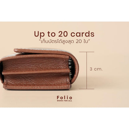 Folio : รุ่น Myra Card Holder กระเป๋าใส่บัตร หนังแท้ บริการปั๊มชื่อฟรี-18677