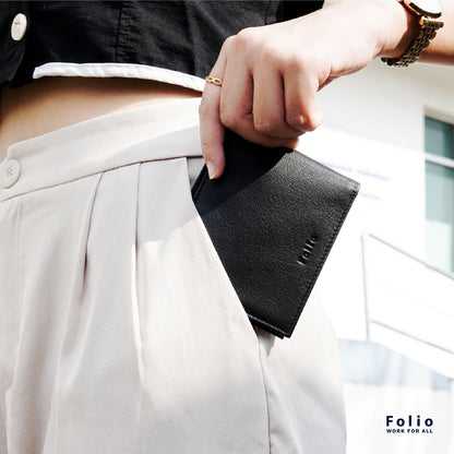 Folio : Bliss Slim Wallet กระเป๋าสตางค์ ผลิตจากหนังแท้ หนังนิ่ม ปั๊มชื่อฟรี-10312