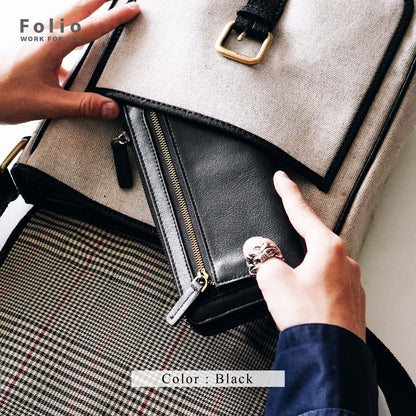 Folio : Tuff Zipper Long Wallet กระเป๋าสตางค์ใบยาว แบบซิป ทำจากหนังแท้-10121