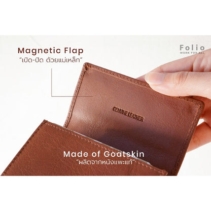 Folio : รุ่น Myra Card Holder กระเป๋าใส่บัตร หนังแท้ บริการปั๊มชื่อฟรี-18677