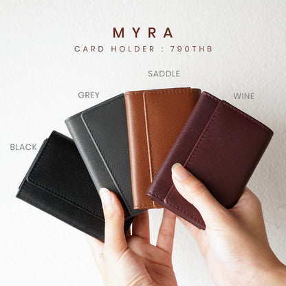 Folio : รุ่น Myra Card Holder กระเป๋าใส่บัตร หนังแท้ บริการปั๊มชื่อฟรี-18677