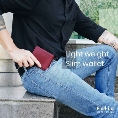 Folio : Myra Slim Wallet กระเป๋าสตางค์หนัง บางเบา บริการปั้มชื่อฟรี-18592